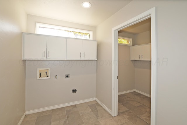 3801 Deann Dr, Amarillo, TX 79121 - washroom featuring cabinet space, electric dryer hookup, washer hookup, and recessed lighting