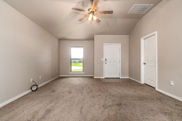 5004 Hinson St, Amarillo, TX 79118 - unfurnished room with carpet, a ceiling fan, and lofted ceiling
