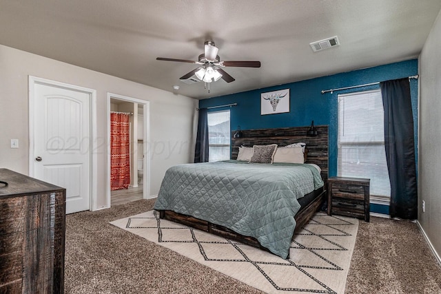 606 Elgin St, Amarillo, TX 79118 - carpeted bedroom with baseboards and a ceiling fan