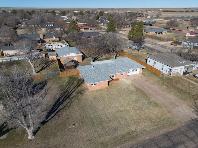 aerial view featuring a residential view