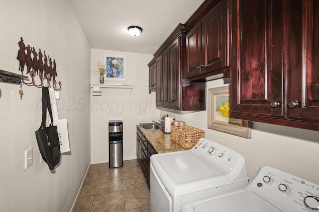7404 Southbend Dr, Amarillo, TX 79119 - washroom featuring washing machine and clothes dryer and cabinet space