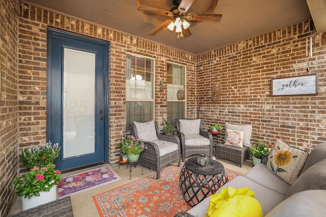 7404 Southbend Dr, Amarillo, TX 79119 - view of patio / terrace featuring ceiling fan and outdoor lounge area