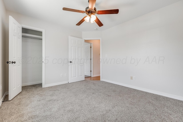 6100 Mckay Ct, Amarillo, TX 79118 - unfurnished bedroom featuring carpet flooring, ceiling fan, and a closet