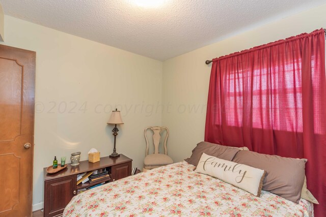 bedroom with a textured ceiling