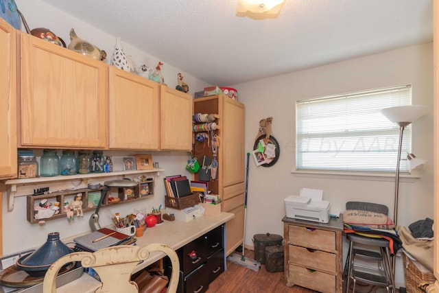 office area with dark hardwood / wood-style floors