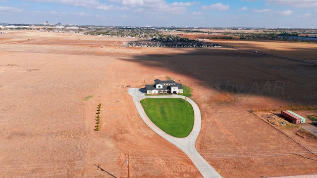 bird's eye view with a rural view