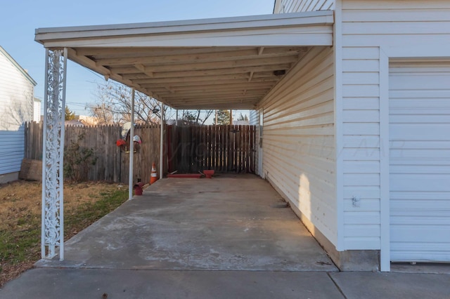 view of patio / terrace featuring a carport