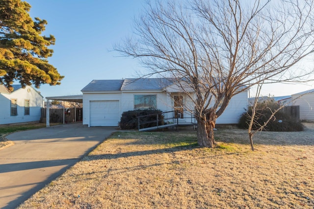 ranch-style home with a carport