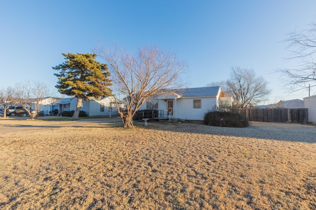 view of single story home