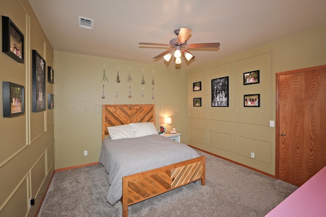 1206 Olive St, Stratford, TX 79084 - bedroom featuring carpet flooring and ceiling fan