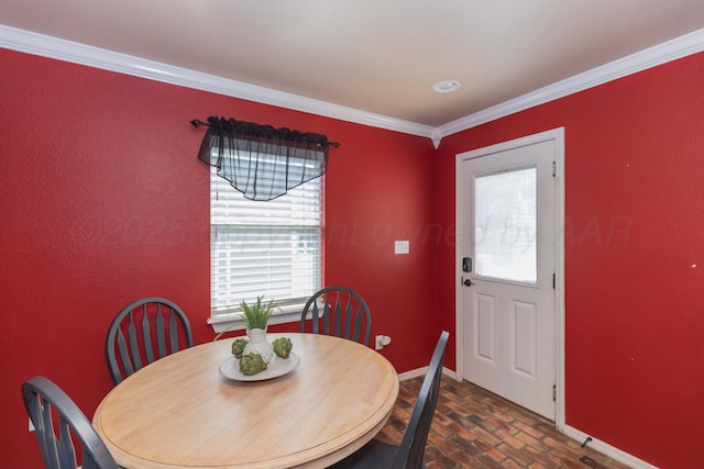 2101 Bowie St, Amarillo, TX 79109 - dining area with brick floors and ornamental molding