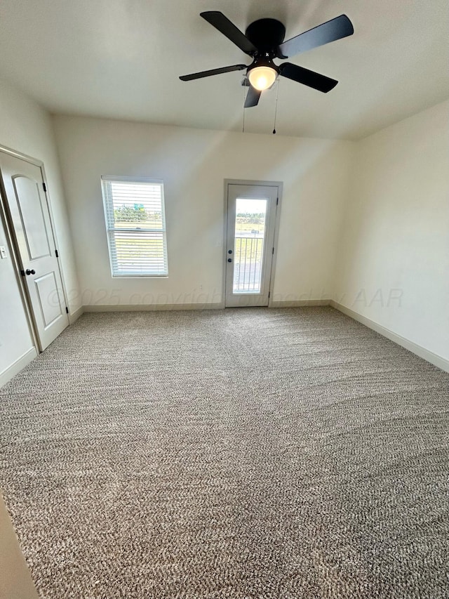 2 S Hunsley Hills Blvd, Canyon, TX 79015 - empty room with ceiling fan, carpet floors, and baseboards