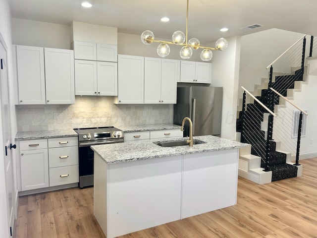 2 S Hunsley Hills Blvd, Canyon, TX 79015 - kitchen featuring appliances with stainless steel finishes, a sink, light wood finished floors, decorative backsplash, and recessed lighting