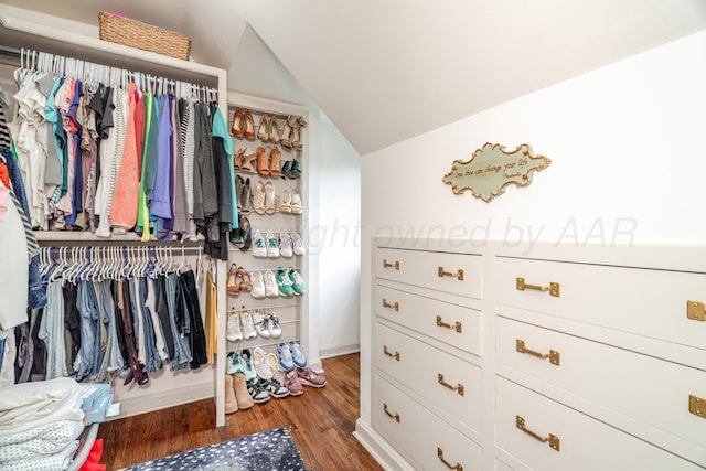 3208 S Ong St, Amarillo, TX 79109 - spacious closet featuring lofted ceiling and wood finished floors