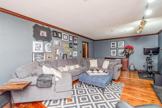 3208 S Ong St, Amarillo, TX 79109 - living area with wood finished floors and crown molding