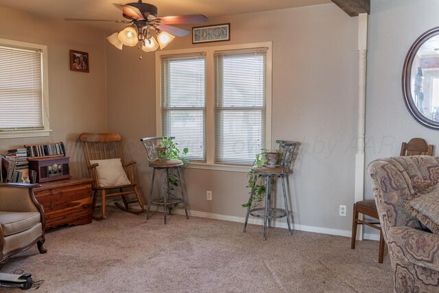 1002 S Main St, Wheeler, TX 79096 - sitting room with a ceiling fan and carpet floors