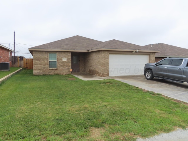 7208 Gemini Trl, Amarillo, TX 79118 - ranch-style house with central air condition unit, brick siding, and an attached garage
