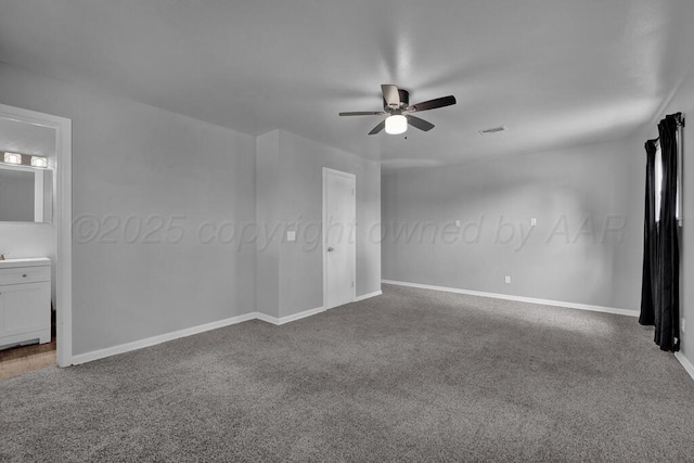 3700 Paramount Blvd, Amarillo, TX 79109 - unfurnished bedroom featuring carpet flooring, a ceiling fan, and ensuite bathroom