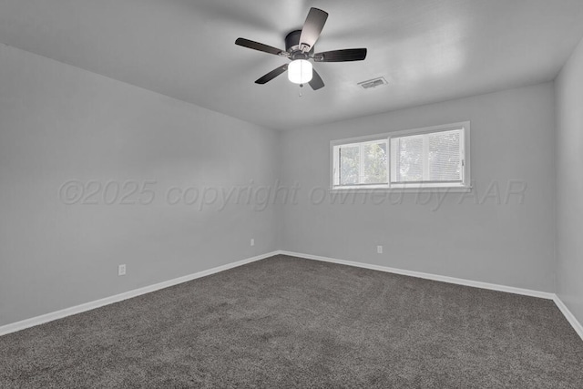 3700 Paramount Blvd, Amarillo, TX 79109 - empty room featuring dark carpet and ceiling fan