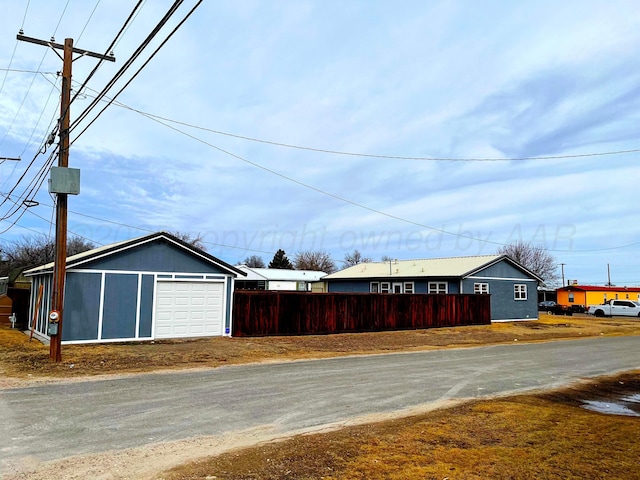 view of garage