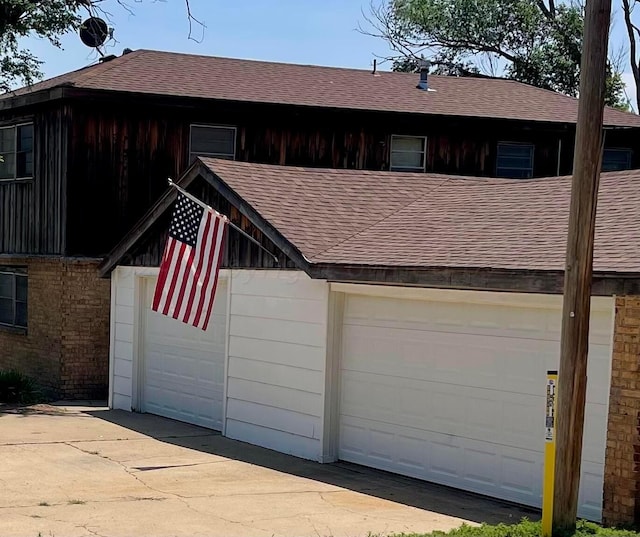 exterior space featuring a garage