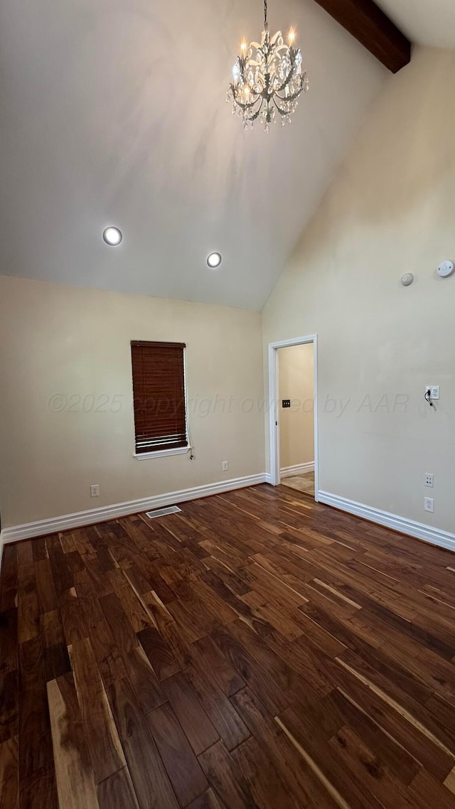 1011 S Lamar St, Amarillo, TX 79102 - unfurnished living room featuring a chandelier, recessed lighting, and dark wood-style floors