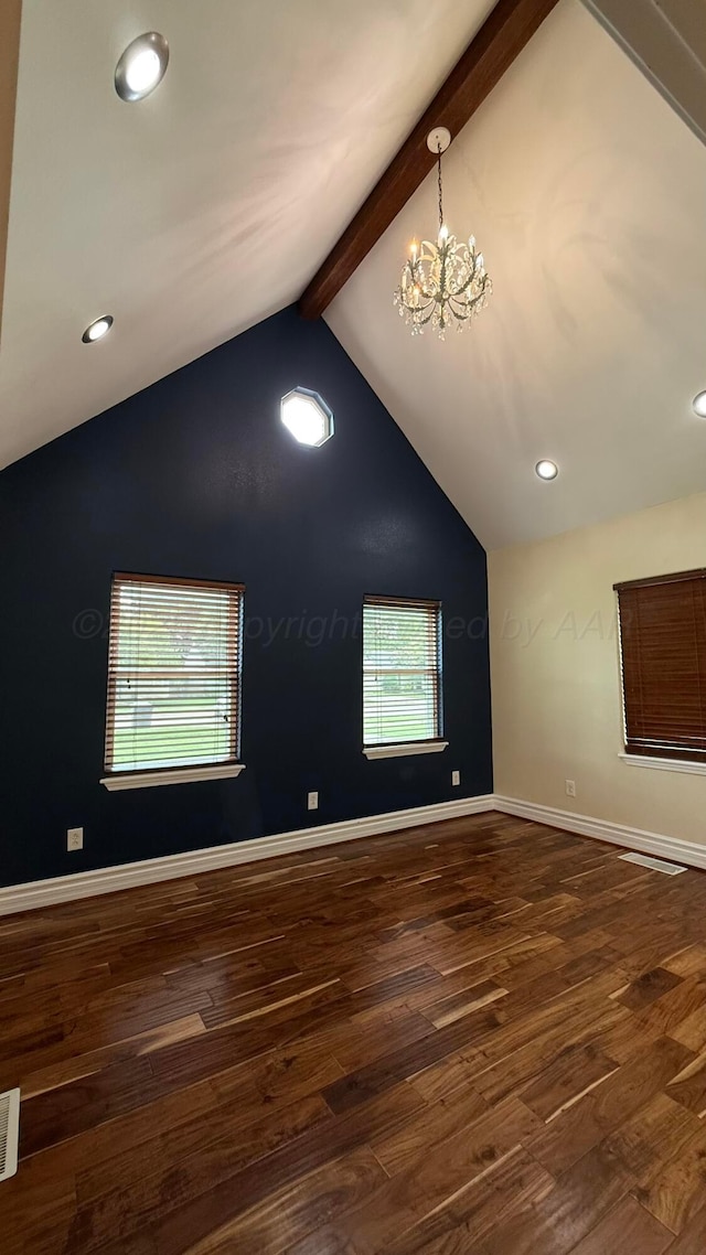 1011 S Lamar St, Amarillo, TX 79102 - spare room featuring wood finished floors, a chandelier, and recessed lighting
