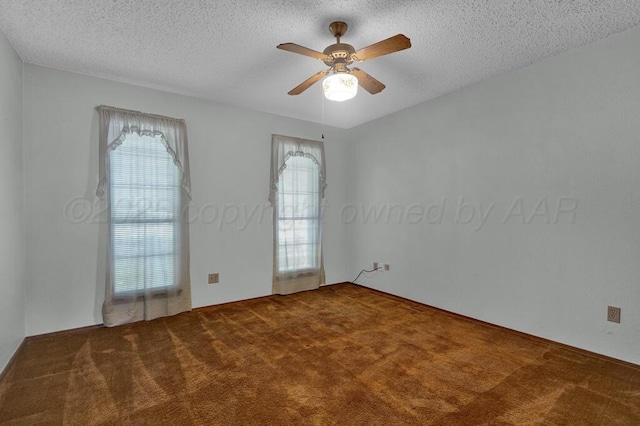 105 Pinehurst St, Borger, TX 79007 - carpeted empty room with ceiling fan and a textured ceiling