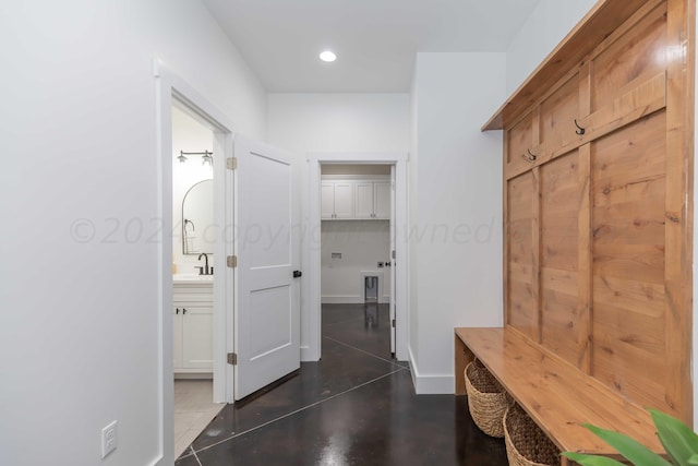 mudroom featuring sink