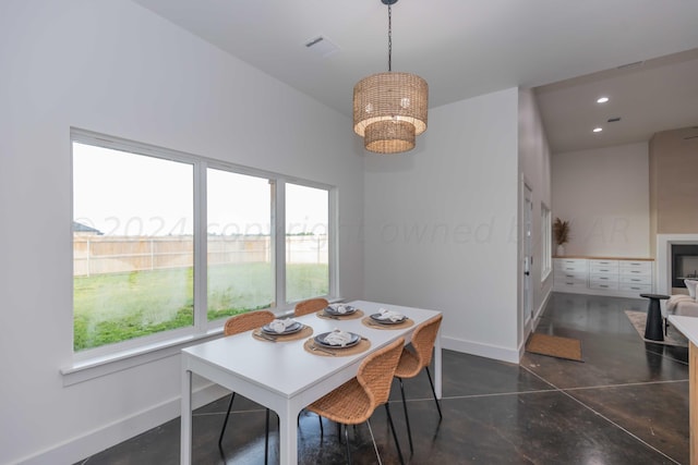 dining space with a wealth of natural light