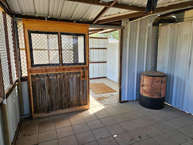 interior space with an outdoor structure