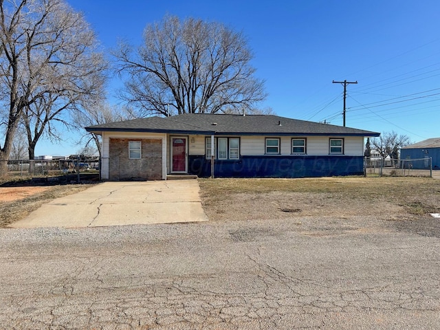 view of single story home