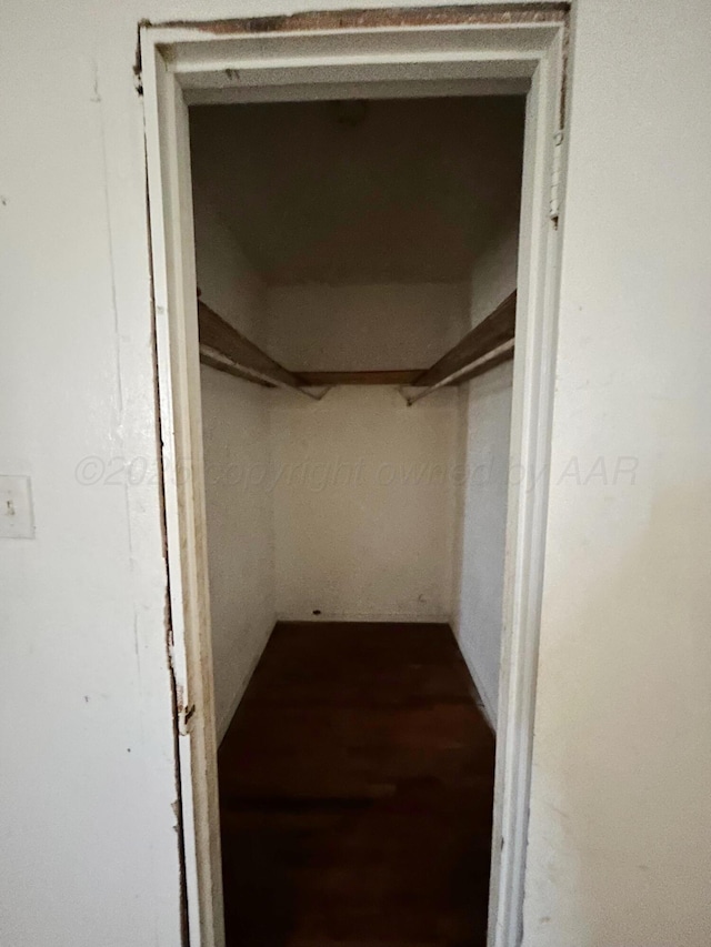 walk in closet featuring hardwood / wood-style floors