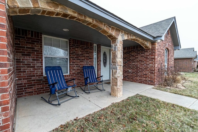 view of patio with a porch