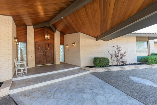 2 Altamira St, Borger, TX 79007 - property entrance featuring brick siding