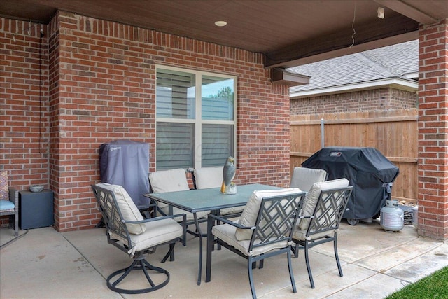 9109 Staten Island St, Amarillo, TX 79119 - view of patio with area for grilling and outdoor dining space