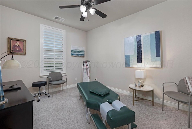 9109 Staten Island St, Amarillo, TX 79119 - office featuring a ceiling fan and carpet flooring
