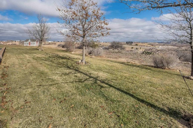 view of yard with a rural view