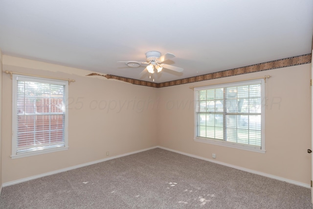 6710 Gainsborough Rd, Amarillo, TX 79106 - carpeted empty room featuring healthy amount of natural light and ceiling fan