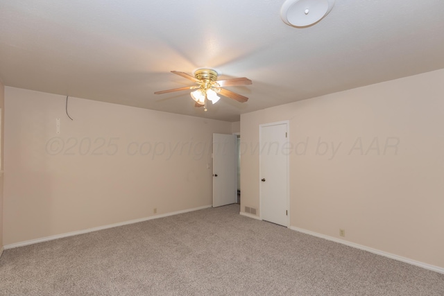 6710 Gainsborough Rd, Amarillo, TX 79106 - spare room featuring light colored carpet and ceiling fan