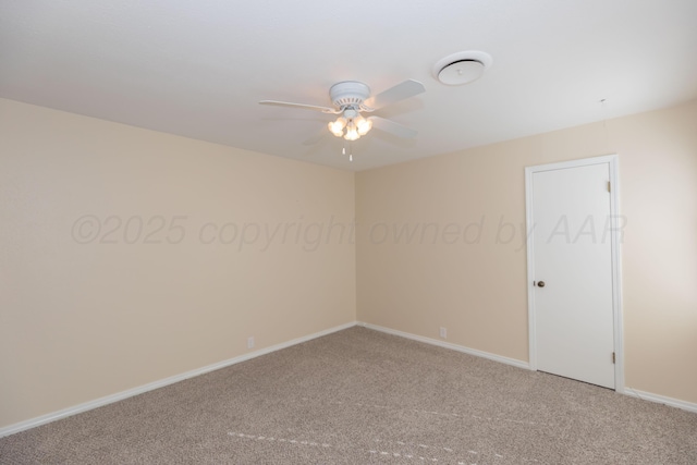 6710 Gainsborough Rd, Amarillo, TX 79106 - carpeted spare room featuring a ceiling fan and baseboards