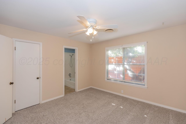 6710 Gainsborough Rd, Amarillo, TX 79106 - unfurnished bedroom with carpet, ensuite bath, and ceiling fan