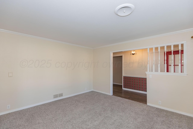 6710 Gainsborough Rd, Amarillo, TX 79106 - carpeted spare room featuring baseboards and ornamental molding