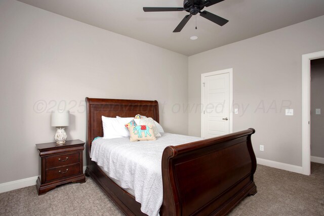 5708 Wesley Rd, Amarillo, TX 79119 - bedroom featuring light carpet and a ceiling fan