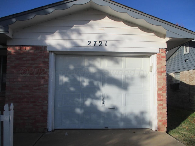 view of garage