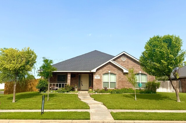 8101 Vail Dr, Amarillo, TX 79118 - ranch-style home with brick siding and covered porch
