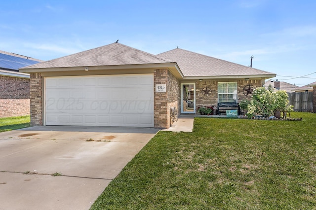 4315 Ross St, Amarillo, TX 79118 - single story home featuring concrete driveway, a garage, roof with shingles, and brick siding