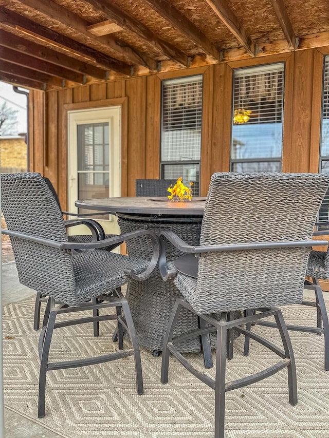 view of patio / terrace with exterior bar