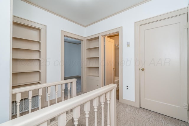 2523 5th Ave, Canyon, TX 79015 - hallway featuring light colored carpet and built in features