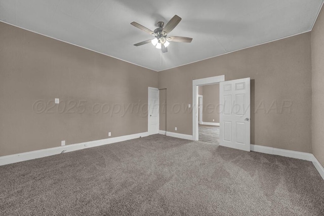 1610 N Hayes St, Amarillo, TX 79107 - unfurnished room with carpet, baseboards, and a ceiling fan